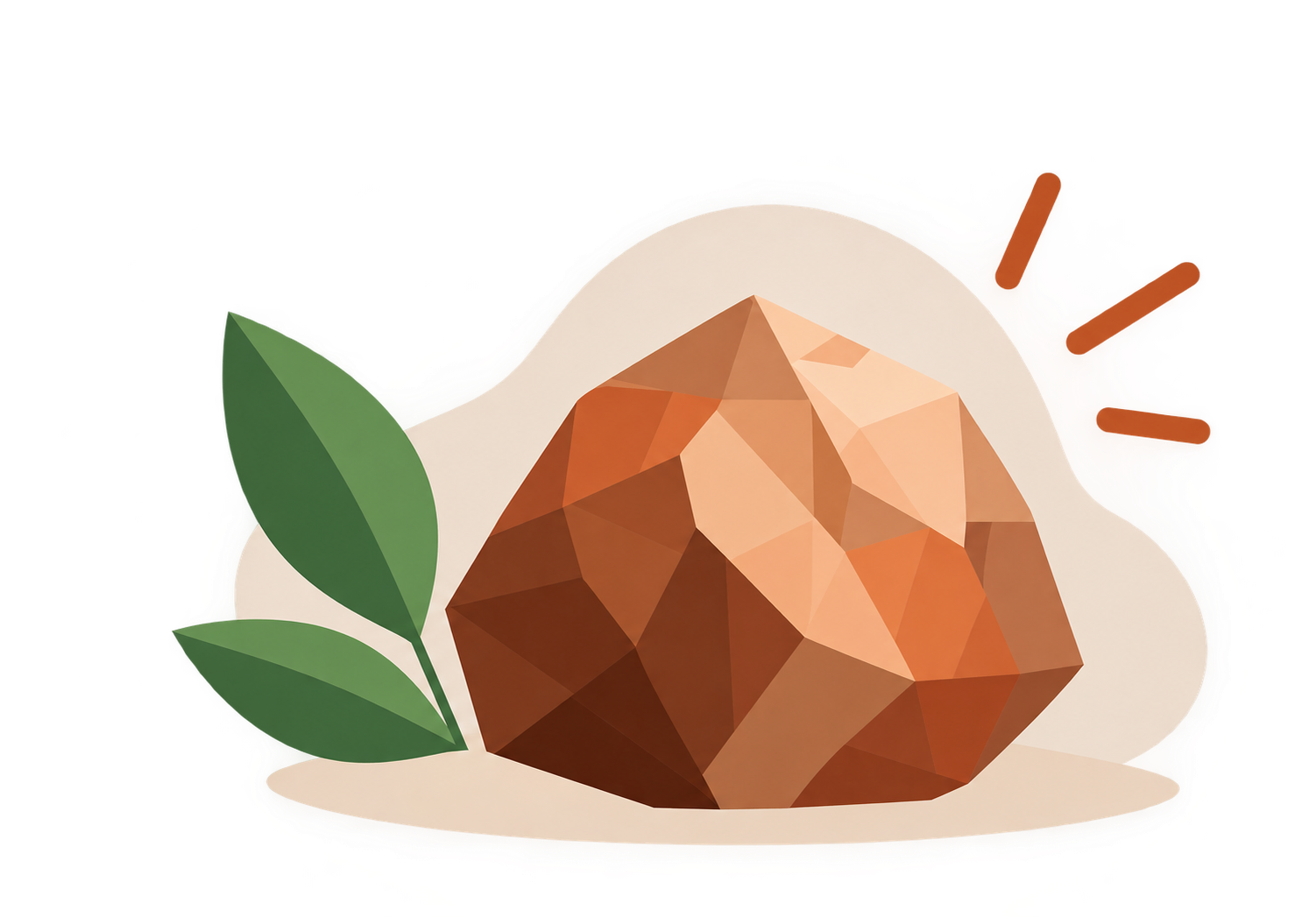 Ilustração de uma pedra e minerais
